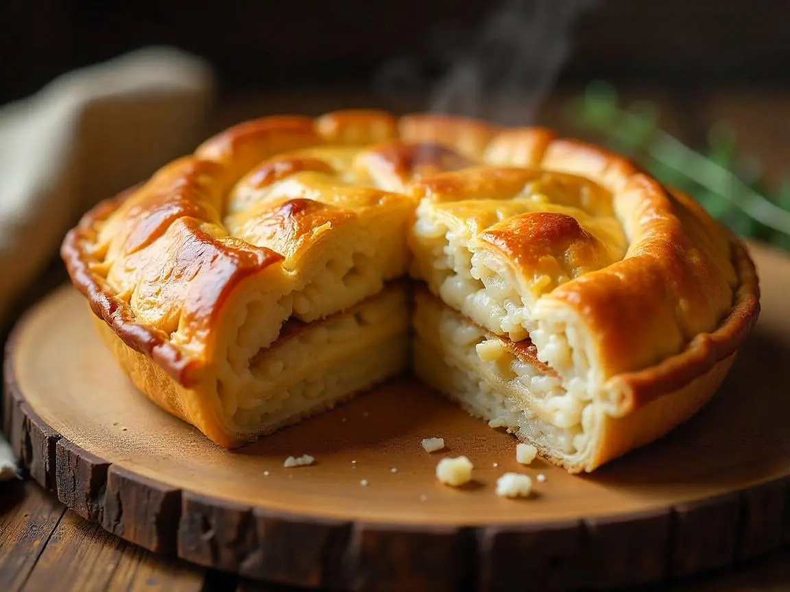 Кулебяка с рыбой и рисом